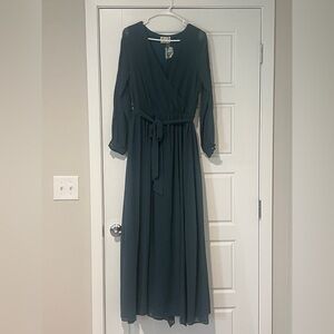 Joyfolie Deep Green Long Sleeve Dress
